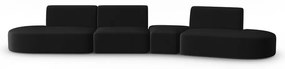 Czarna aksamitna sofa prawostronna 428 cm Paolo – Milo Casa