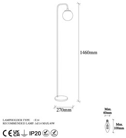Lampa stojąca ze szklanym kloszem (wysokość 27 cm) Viran – Opviq lights