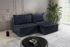 Sofa z funkcją spania w kształcie L Bohoo Mini, tkanina Raven, Grafitowy, Prawy