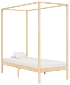 Łóżko z baldachimem w kolorze naturalnego drewna sosnowego 100x200cm - Tamai