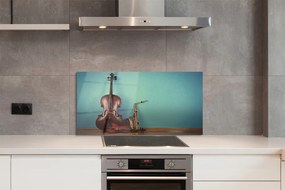 Szklany Panel Duet: Skrzypce i Trąbka