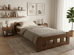 Łóżko Naomi podwyższone 90 x 200 cm, dąb Stelaż: Ze stelażem listwowym rolowanym elastycznym, Materac: Materac Sommera