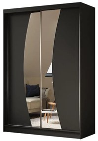 Szafa przesuwna - Foks 150 cm, czarny mat