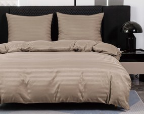PrzytulneMieszkanie.pl PrzytulneMieszkanie.pl Hotelowa pościel z mikrofibry JASMINE beżowa - pasek 2 cm Rozmiar pościeli: 70 x 90 cm | 140 x 220 cm