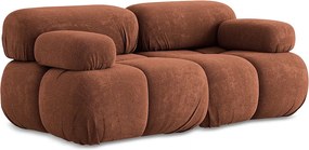 Modułowa sofa 2-osobowa - z tkaniny szenilowej - terakota - LOKUA