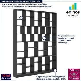 Czarny duży regał na książki biblioteczka M2-F17