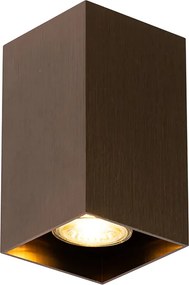 Nowoczesna lampa ścienna ciemnobrązowa kwadratowa 2-światłowa - Sandy