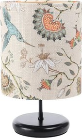 Czarna lampka nocna z motywem kwiatów - S386 F1-C51