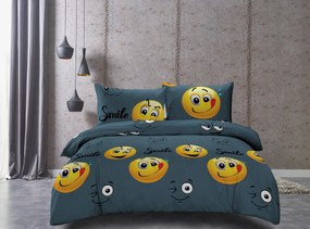 PrzytulneMieszkanie.pl PrzytulneMieszkanie.pl Pościel z mikrofibry MLSNÝ SMAJLÍK szare. Rozmiar pościeli: 2 szt 70 x 90 cm | 200 x 220 cm