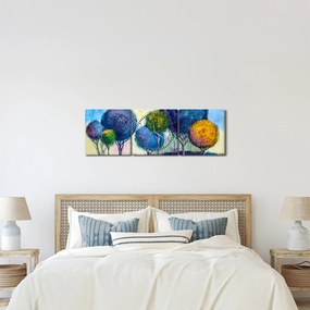 Obraz drzew kopułowych, obraz olejny (z zegarem) (90x30 cm)