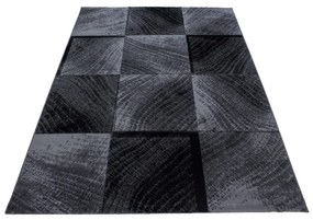 Dywan nowoczesny Plus Kwadraty szaro-czarny 240 cm x 340 cm