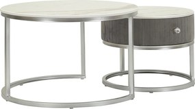 Zestaw Stolików Pomocniczych VKH796, Szary, 70x70x45 cm, Kendra Home