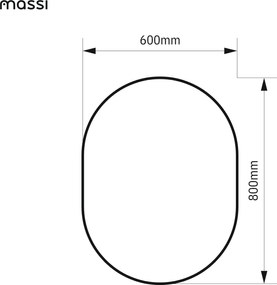 Lustro owalne podświetlane symetryczne bezramowe PLATAN LED | Różne rozmiary | Różne kolory szkła : Kolor tafli szkła - Srebrny, Rozmiar - 60 x 80 cm