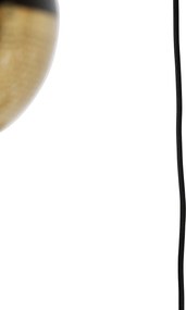 Industrialna lampa wisząca czarna z mosiądzem 5-światłowa - Haicha