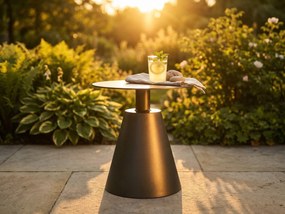 Stolik ogrodowy aluminiowy antracyt okrągły 40x40x50 cm lekki odporny taras