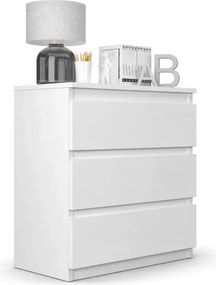 Komoda Asmara 70 cm 3 szuflady nowoczesna do salonu sypialni biała polski producent