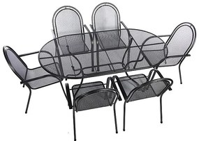 Metalowy zestaw ogrodowy CORINA IV. 1 + 6 Stół owalny 190x105 cm