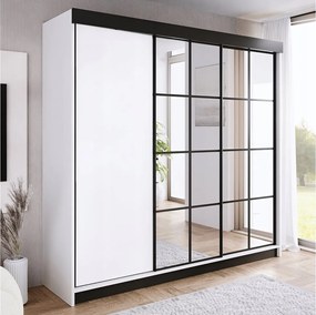 Szafa przesuwna z lustrem BARI 2 biała 250