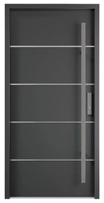 Stalowe pełne drzwi wejściowe ze stali nierdzewnej H207 x L100 cm antracytowe - otwierane na lewą stronę - LUSADA