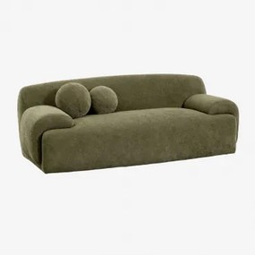 Sofa Dwuosobowa Tapicerowana Shirina Zielona Sznurówka Army - Sklum
