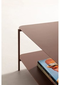 Metalowy stolik w kolorze terakoty 58x90 cm Beatrix – MOME