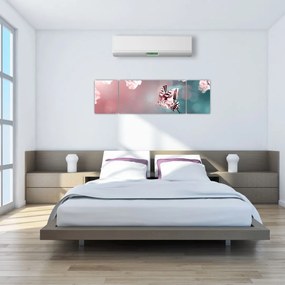 Obraz - Motyl wśród kwiatów (170x50 cm)