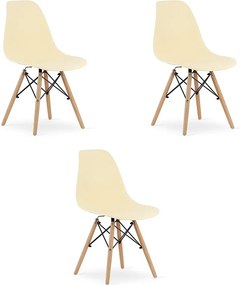 Krzesło Valora OSAKA, kremowe, naturalne, do salonu, x3