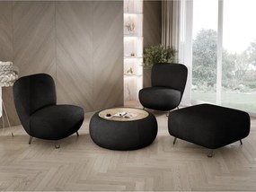 Fotel LUIS skandynawski wolnostojący na metalowych nogach w tkaninie NOW OR NEVER 83