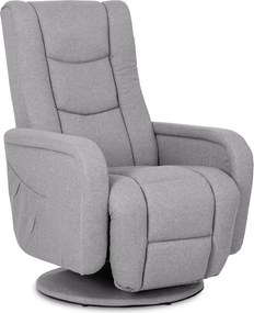 Fotel Rozkładany Obrotowy Masujący z Podnóżkiem SPIKE 2 Szary Nowoczesny