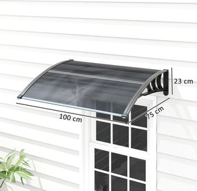 Outsunny Zadaszenie, nad drzwi wejściowe, dla wejść i okien, 100Dł x 75S x 23W cm, Czarne