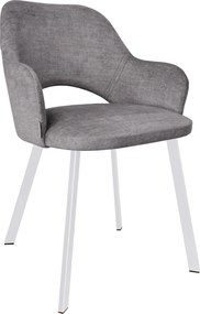 Krzesło Milano tkanina VOGUE noga metalowa elegancki komfort wnętrza : Kolor nogi - Biały profil, Kolor tkaniny - VOGUE - VOGUE 15, Typ siedziska - Siedzisko stałe
