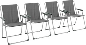 Outsunny Krzesło ogrodowe składane krzesło kempingowe, 53 cm x 54 cm x 76 cm, Szary + Srebrny