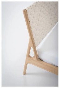 Białe/naturalne łóżko dwuosobowe z litego drewna dębowego 180x200 cm Fawn – Gazzda