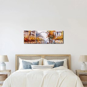 Obraz - Ulica w Paryżu (z zegarem) (90x30 cm)