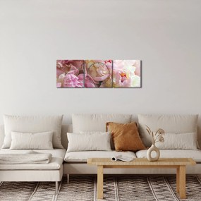 Obraz - Piwonie (z zegarem) (90x30 cm)