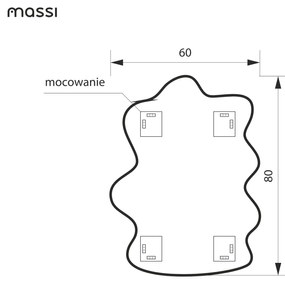 Lustro dekoracyjne w kształcie chmurki oszlifowane bez podświetlenia CLOUD | Różne rozmiary | Różne kolory : Kolor tafli szkła - Brąz, Rozmiar - 60 x 80 cm
