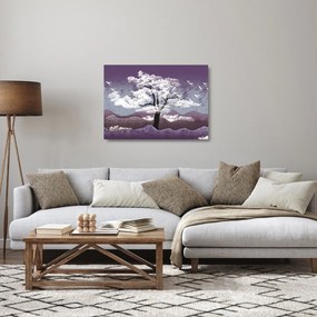 Obraz na szkle - Drzewo w chmurach (70x50 cm)