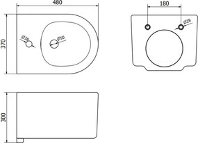 Mexen Sofia bidet wiszący, czarny - 35544870