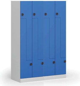 Szafka ubraniowa Z, 4-drzwiowa, 1850 x 600 x 500 mm, demontaż, zamek kodowy, drzwi beżowe