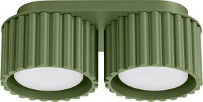 Lampa Sufitowa Minimalistyczny Aura, Aluminium - 2 Źródło - L.21 X H.12 Cm - Zielony Oliwkowy