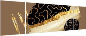 Obraz - Abstrakcja złotobrązowy N⁰3 (170x50 cm)
