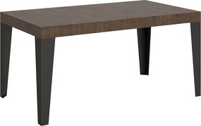 Stół rozkładany 160/244x80 cm Flame orzech nogi antracytowe
