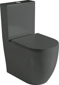 Kompletna Miska WC Przyścienna | Ultracienka Deska Duroplast Soft Close | Zbiornik w Komplecie | Czarny Mat