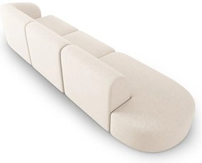 Beżowa sofa z tkaniny szenilowej prawostronna 311 cm Paolo – Milo Casa