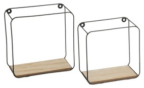 Czarno-naturalne półki zestaw 2 szt. 21 cm – Casa Selección