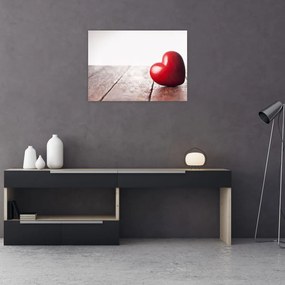 Obraz na szkle drewnianego serca (70x50 cm)