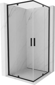 Mexen Exo-R Duo kabina prysznicowa kwadratowa uchylna 80 x 80 cm, transparent, czarna - 8110-080-080-70-00