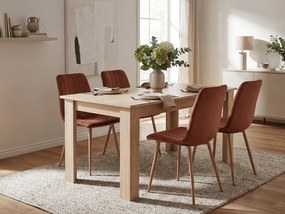 Kasztanowo brązowe aksamitne krzesło LAVA