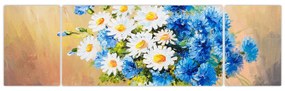 Malowany obraz wazonu z kwiatami (170x50 cm)