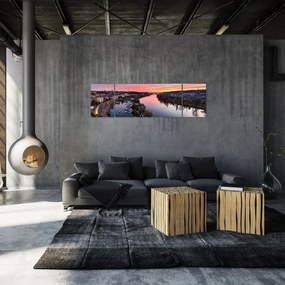Obraz Pragi nocą (170x50 cm)